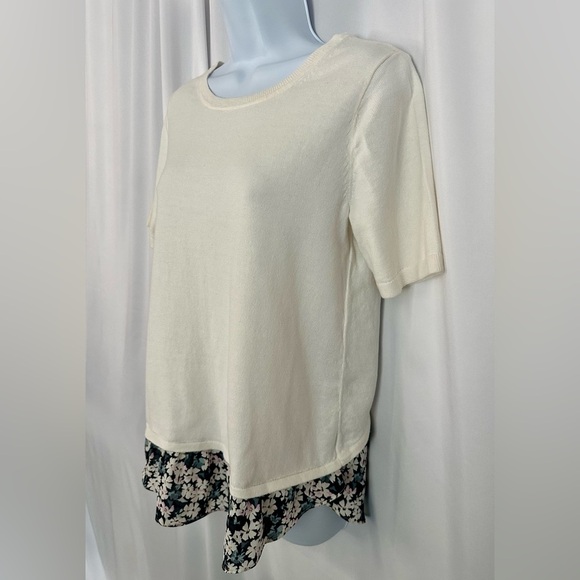 Loft Elegant Cream Floral Women's Top (792) - Picture 6 of 12